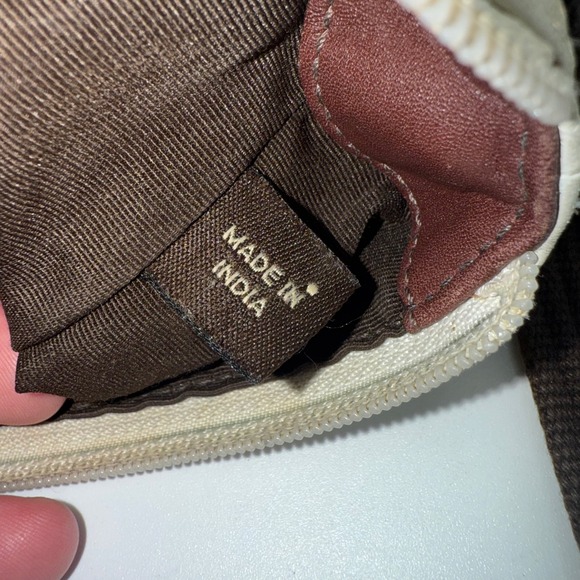 Coach Leather Crossbody Bag Cream‎ Brown Trim Turn Lock Flap Shoulder Bag - Picture 9 of 9